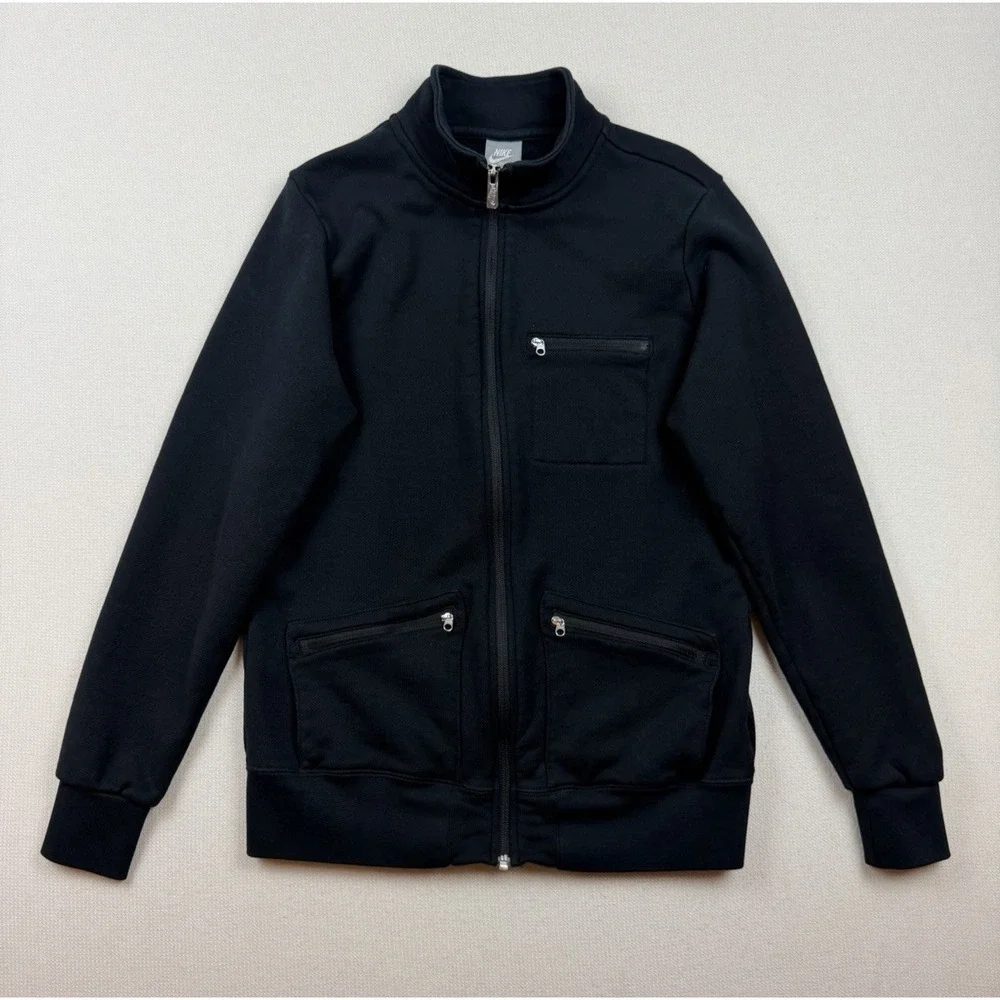 Nike Sportswear Womens Full Zip Jacket XL Multi Zipper Pockets Black Athleisure